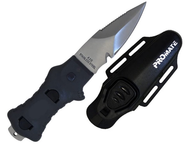 Promate Point Tip Scuba Dive BC Knife 3 Blade