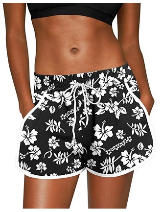 Honeystore Mens Casual Print Swim Trunks Quick Dry Beach Summer Boardshorts
