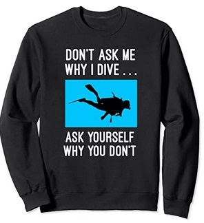 Diver Sweatshirt Don't ask why I dive ask yourself  why you don't