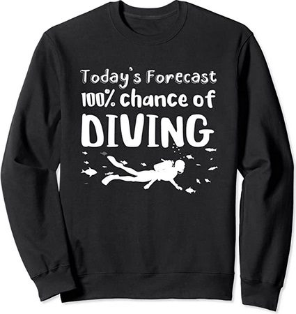 Diver Sweatshirt Todays forecast 100% chance of diving