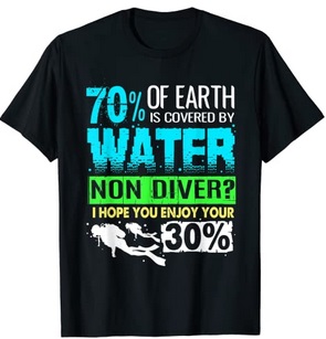 Diver T-Shirt 70% covered by water