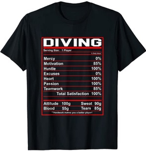 Diver T-Shirt Diving Serving Size