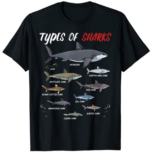 Lustige Taucher Shirts Tauchen Types of Sharks